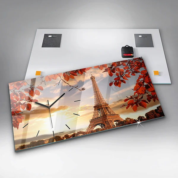 Horizontale Uhr mit motiv Eiffelturm