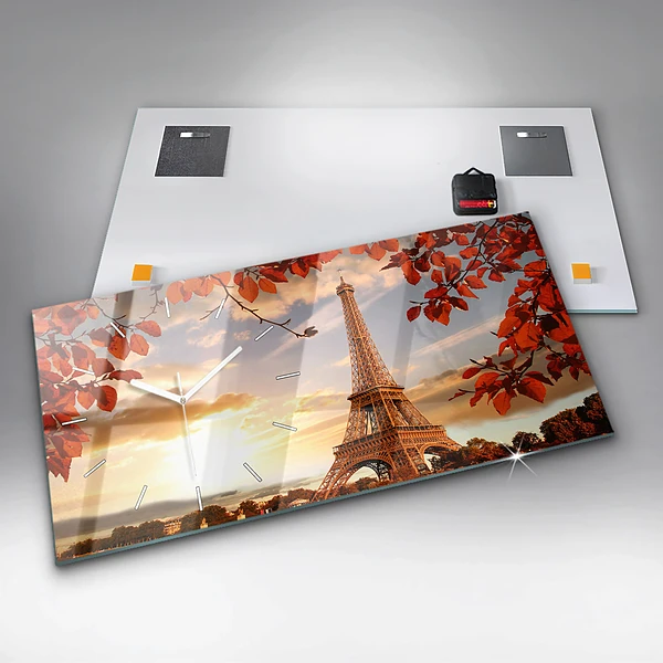 Horizontale Uhr mit motiv Eiffelturm