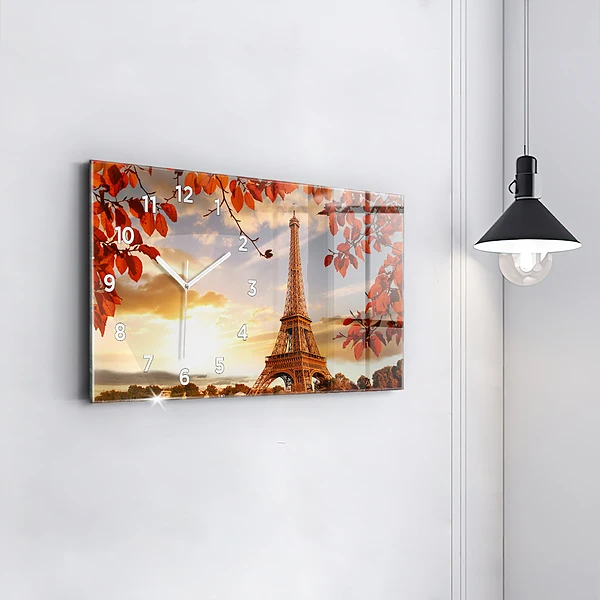 Horizontale Uhr mit motiv Eiffelturm
