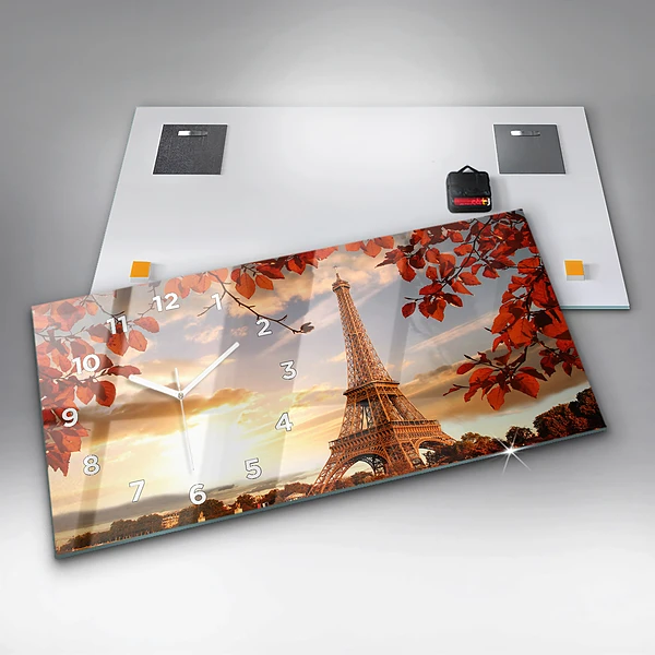 Horizontale Uhr mit motiv Eiffelturm