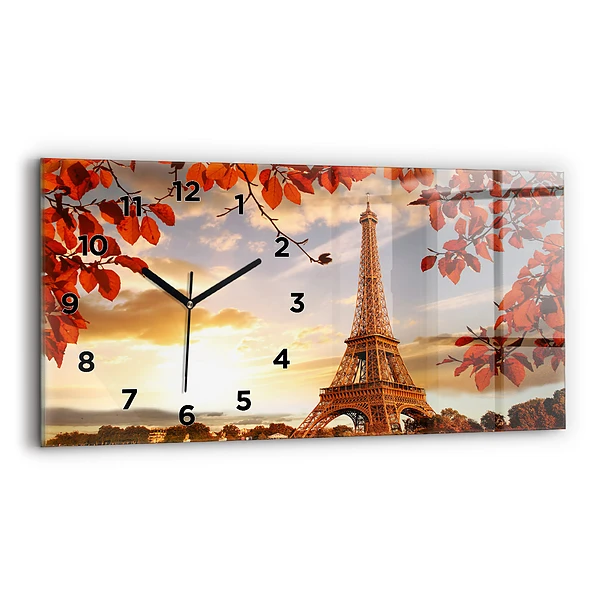 Horizontale Uhr mit motiv Eiffelturm