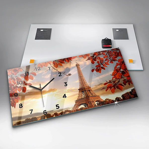 Horizontale Uhr mit motiv Eiffelturm