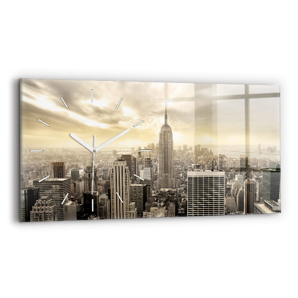 Horizontale Uhr mit motiv Türme in New York