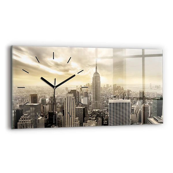 Horizontale Uhr mit motiv Türme in New York