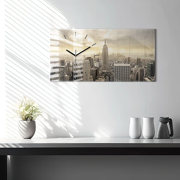 Horizontale Uhr mit motiv Türme in New York