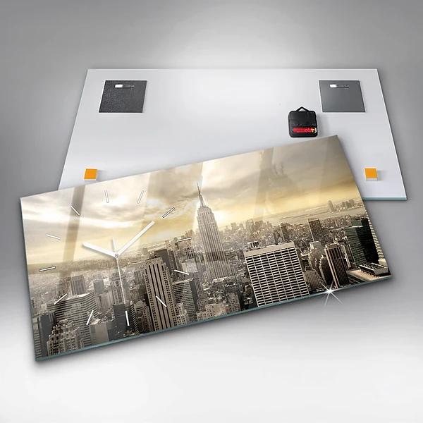 Horizontale Uhr mit motiv Türme in New York