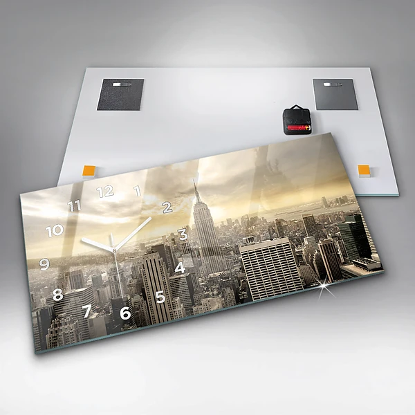 Horizontale Uhr mit motiv Türme in New York