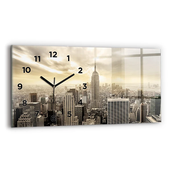 Horizontale Uhr mit motiv Türme in New York