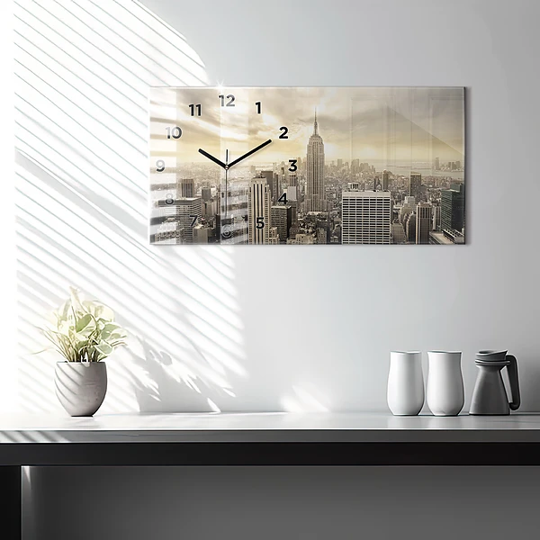 Horizontale Uhr mit motiv Türme in New York