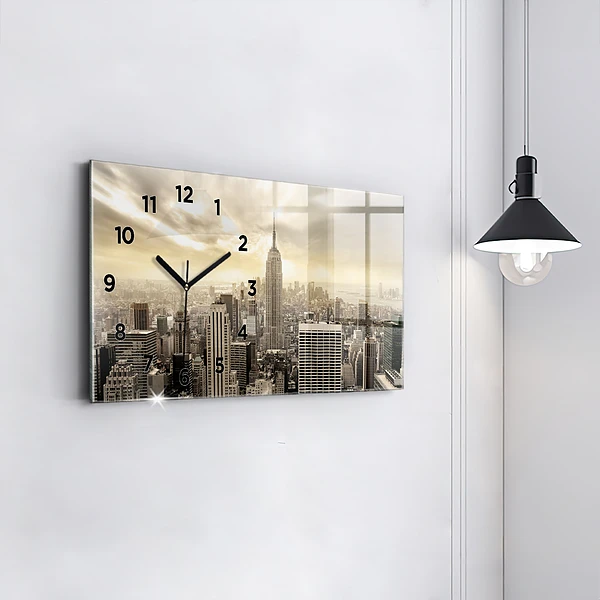 Horizontale Uhr mit motiv Türme in New York