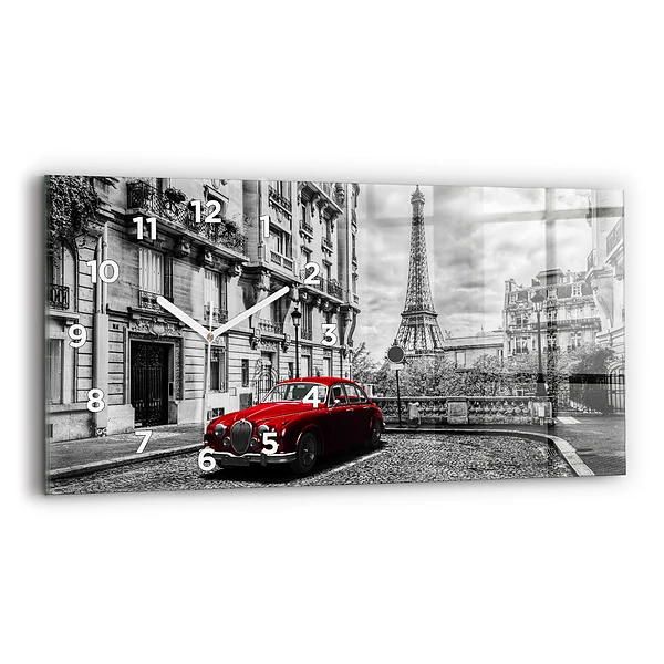 Horizontale Uhr mit motiv Altes Auto Stadt