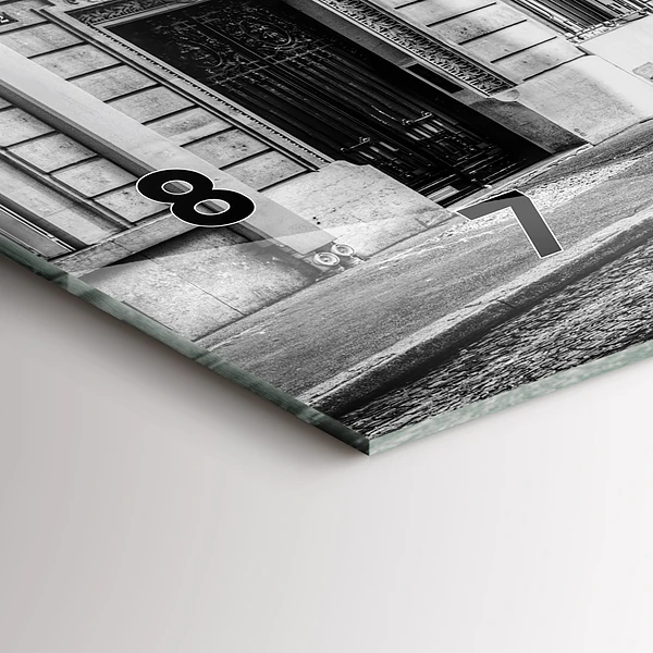 Horizontale Uhr mit motiv Altes Auto Stadt