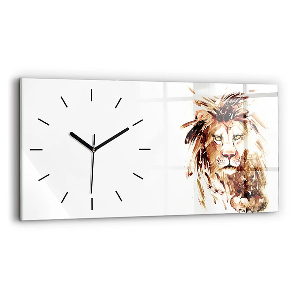 Horizontale Uhr mit motiv Illustration eines braunen Löwen