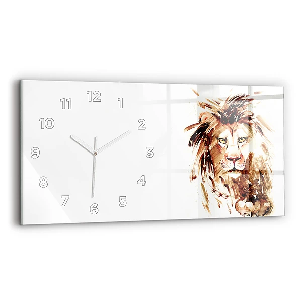 Horizontale Uhr mit motiv Illustration eines braunen Löwen