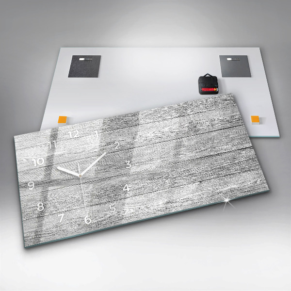 Horizontale Uhr mit motiv Holztafeln