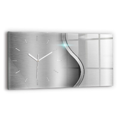 Horizontale Uhr mit motiv Graues Metall Abstraktion