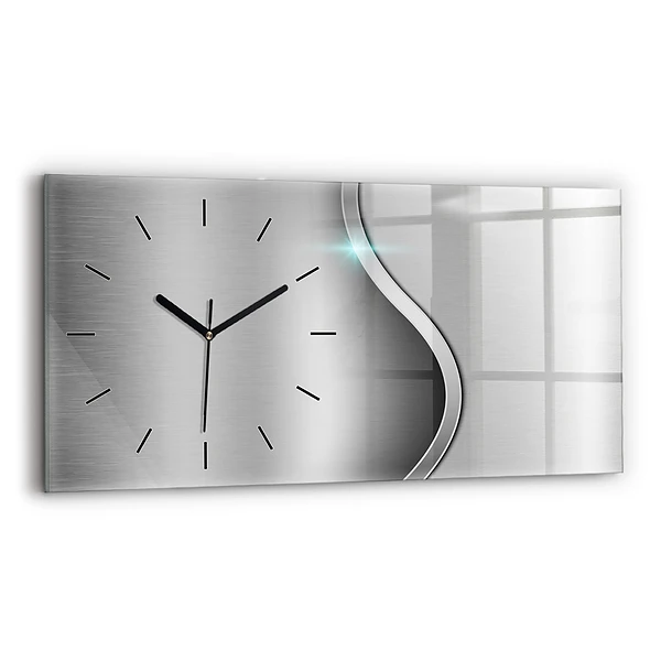 Horizontale Uhr mit motiv Graues Metall Abstraktion