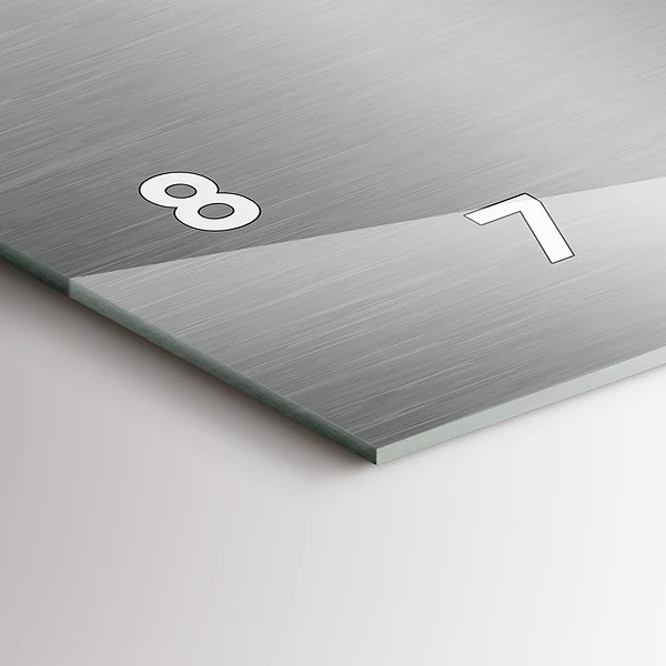 Horizontale Uhr mit motiv Graues Metall Abstraktion