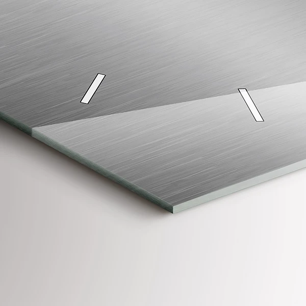 Horizontale Uhr mit motiv Graues Metall Abstraktion