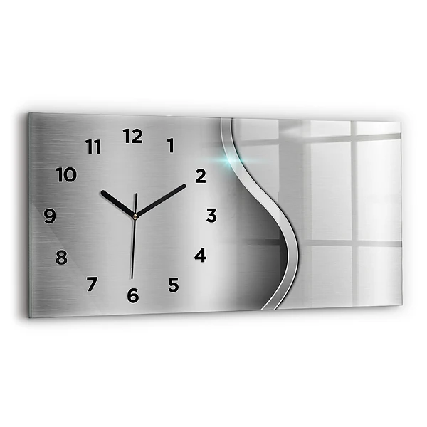 Horizontale Uhr mit motiv Graues Metall Abstraktion