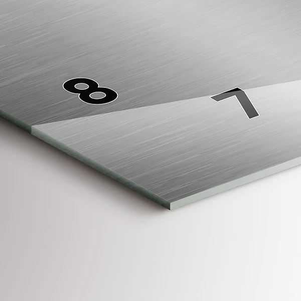 Horizontale Uhr mit motiv Graues Metall Abstraktion