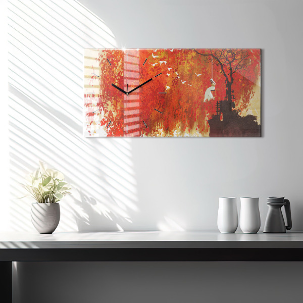 Horizontale Uhr Braut im Herbst