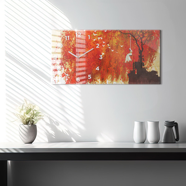 Horizontale Uhr Braut im Herbst