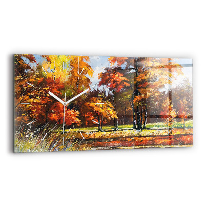 Horizontale Uhr Herbstlandschaft mit Fluss