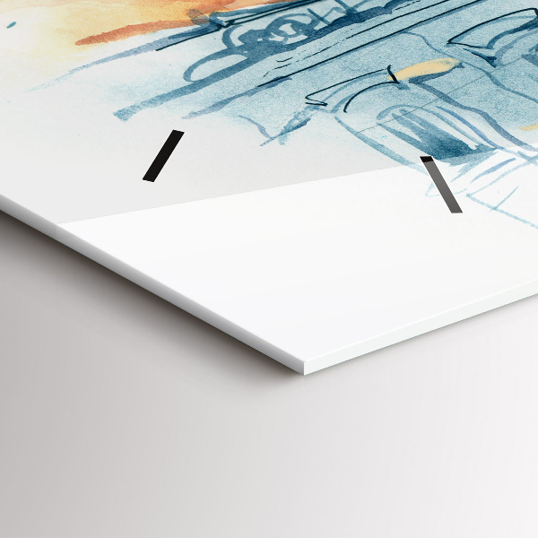 Horizontale Uhr Menschen auf Aquarell