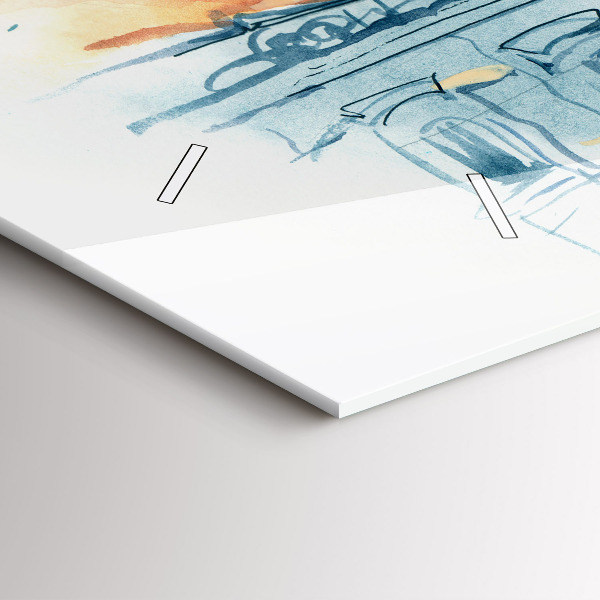 Horizontale Uhr Menschen auf Aquarell