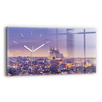 Horizontale Uhr mit motiv Ansicht von Barcelona