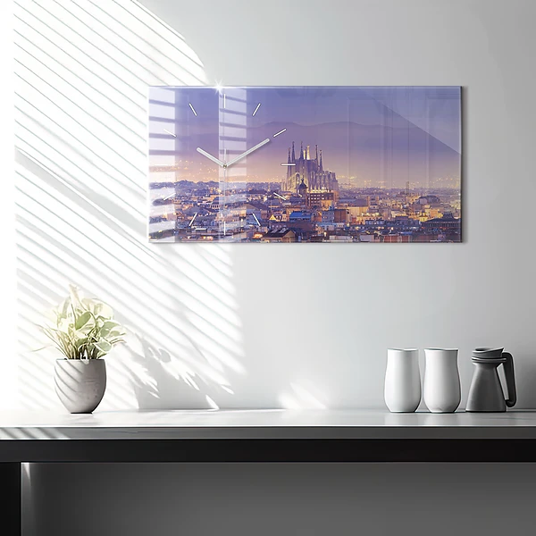 Horizontale Uhr mit motiv Ansicht von Barcelona