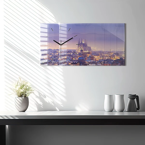 Horizontale Uhr mit motiv Ansicht von Barcelona