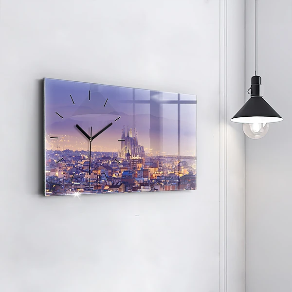 Horizontale Uhr mit motiv Ansicht von Barcelona