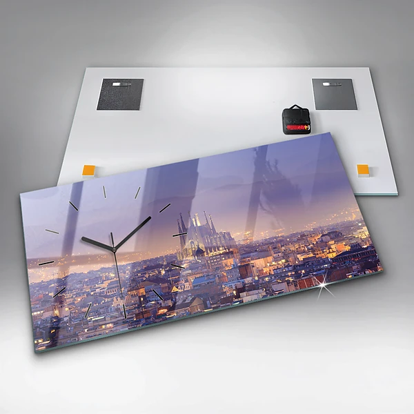 Horizontale Uhr mit motiv Ansicht von Barcelona