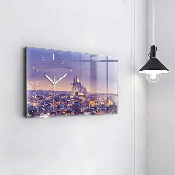 Horizontale Uhr mit motiv Ansicht von Barcelona
