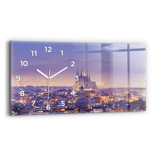 Horizontale Uhr mit motiv Ansicht von Barcelona
