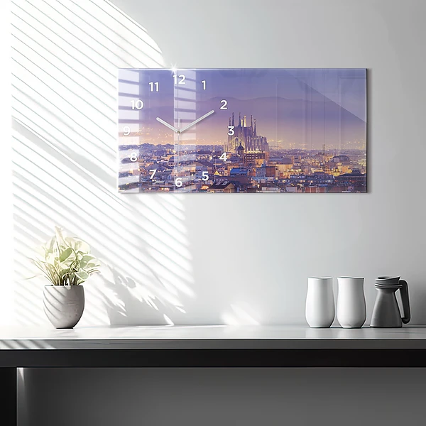 Horizontale Uhr mit motiv Ansicht von Barcelona
