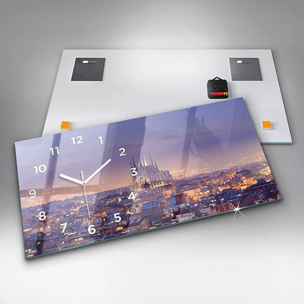 Horizontale Uhr mit motiv Ansicht von Barcelona