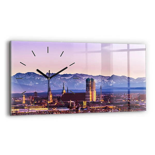 Horizontale Uhr mit motiv Deutsche Alpen München