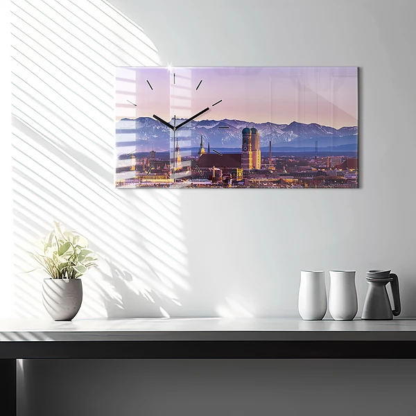 Horizontale Uhr mit motiv Deutsche Alpen München