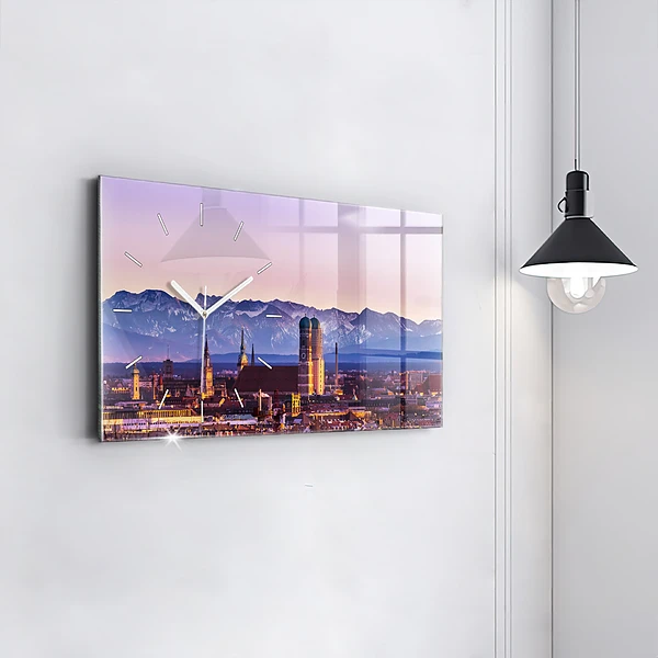 Horizontale Uhr mit motiv Deutsche Alpen München