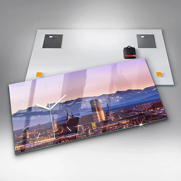 Horizontale Uhr mit motiv Deutsche Alpen München