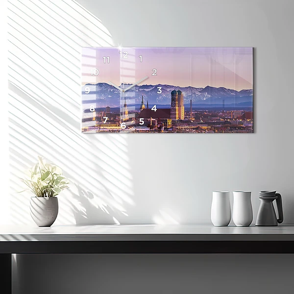 Horizontale Uhr mit motiv Deutsche Alpen München