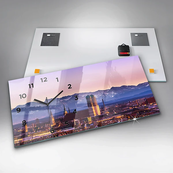 Horizontale Uhr mit motiv Deutsche Alpen München