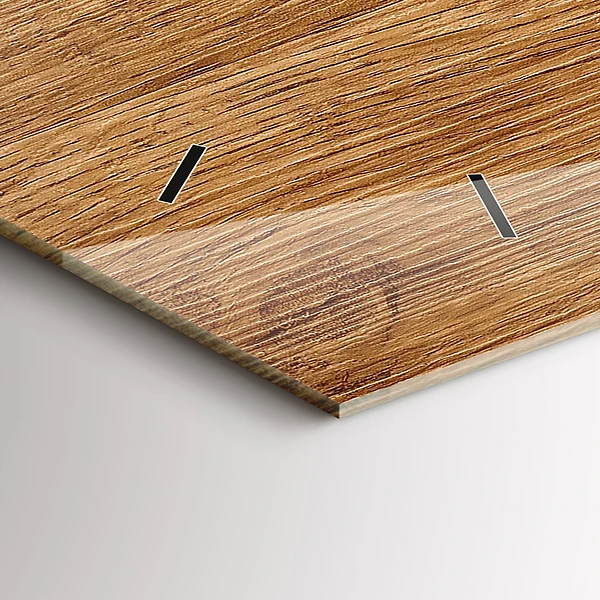 Horizontale Uhr mit motiv Helles Holz