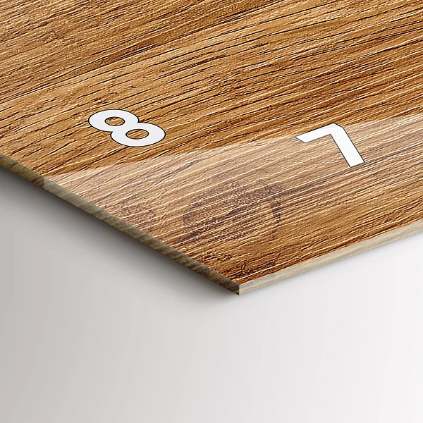 Horizontale Uhr mit motiv Helles Holz