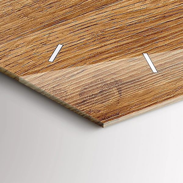 Horizontale Uhr mit motiv Helles Holz