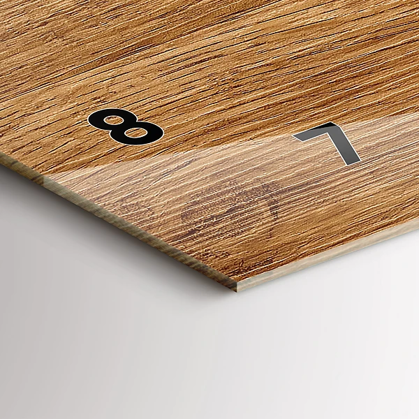 Horizontale Uhr mit motiv Helles Holz