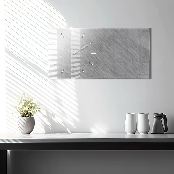 Horizontale Uhr Metallwand